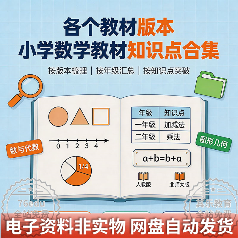 8个版本小学数学教材知识点合集网盘资源合集-八方虚拟货源网