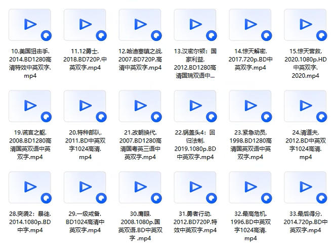 蓝光电影反恐电影33部合集 适用于64G的U盘-八方虚拟货源网