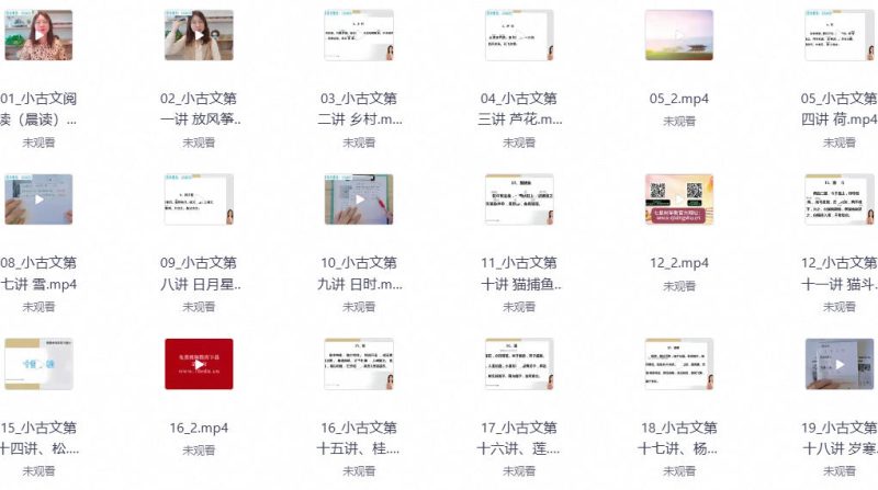 小学语文小古文精选精读100篇高清视频课程-八方虚拟货源网