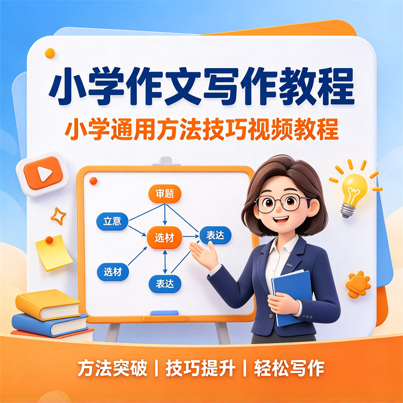 小学作文写作教程 – 小学通用方法技巧视频教程-八方虚拟货源网