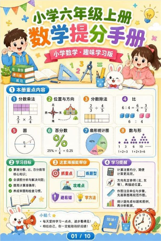 【10页高彩版】26秋小学数学六年级上核心知识点和学习方法.pdf-八方虚拟货源网