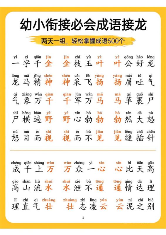【18页高清版】幼小衔接语文 必会成语接龙.pdf-八方虚拟货源网