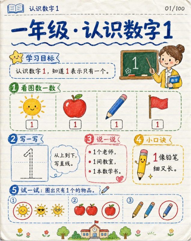 【10页高彩版】26秋一年级数学《5以内认识》课堂笔记.pdf-八方虚拟货源网